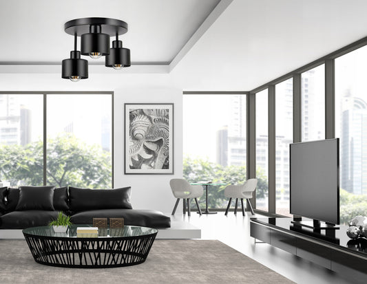 Lubinis šviestuvas Liustra Plafonas Metalinis LOFT LED 3xE27 juodas 382-E3 SPOT