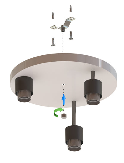 Lubinis šviestuvas Liustra Plafonas Metalinis LOFT LED 3xE27 juodas 382-E3 SPOT