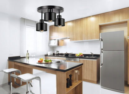 Lubinis šviestuvas Liustra Plafonas Metalinis LOFT LED 3xE27 juodas 382-E3 SPOT