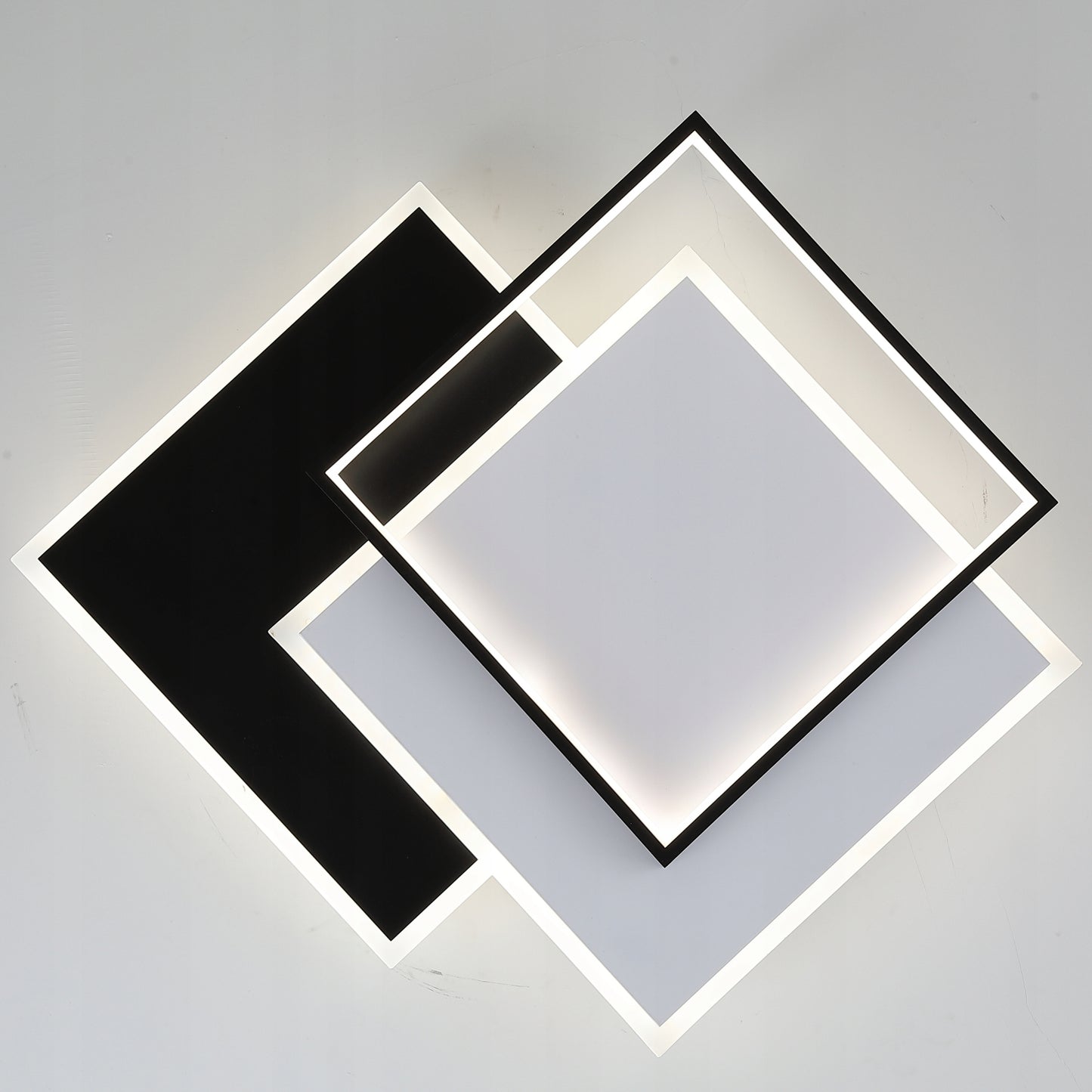 Kabantis šviestuvas PLAFON LED juodas modernus kvadratinis su pulteliu 3 spalvų