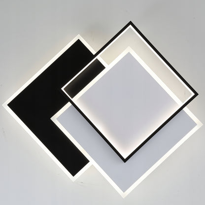 Kabantis šviestuvas PLAFON LED juodas modernus kvadratinis su pulteliu 3 spalvų