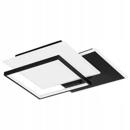 Kabantis šviestuvas PLAFON LED juodas modernus kvadratinis su pulteliu 3 spalvų