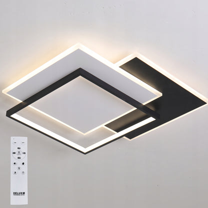 Kabantis šviestuvas PLAFON LED juodas modernus kvadratinis su pulteliu 3 spalvų