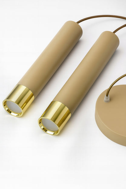 Pakabinamas lubinis šviestuvas vamzdelio formos Kašmyro Smėlio Ekru LED virtuvei, svetainei, virš stalviršio