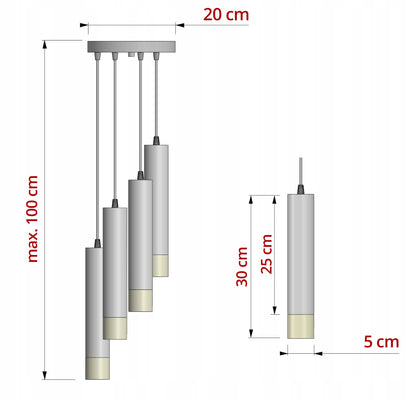 Pakabinamas lubos šviestuvas, vamzdeliai, Kašmyro smėlio spalvos, ekru, LED, virtuvei, svetainei, virš stalviršio