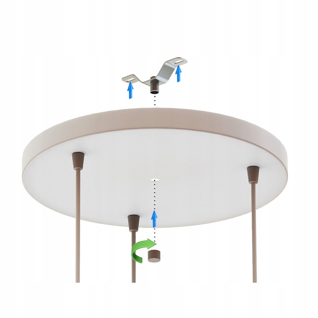 Pakabinamas lubinis šviestuvas vamzdelio formos Kašmyro Smėlio Ekru LED virtuvei, svetainei, virš stalviršio