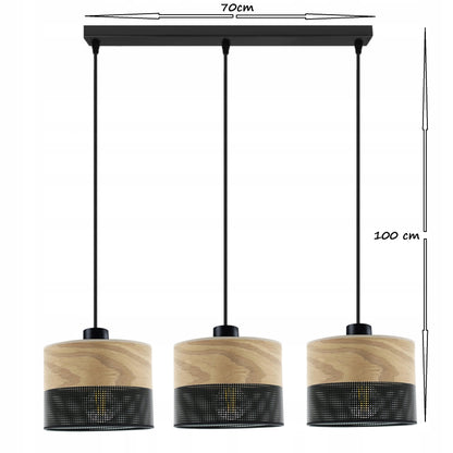 Pakabinamas šviestuvas liustra loft metal juodas E27 virš stalo svetainė virtuvė