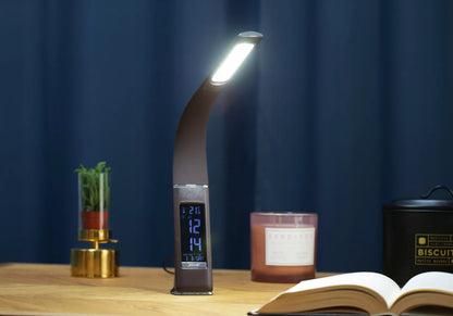 LED stalinė lempa biurui DATA LAIKAS TEMPERATŪRA LCD EKRANAS