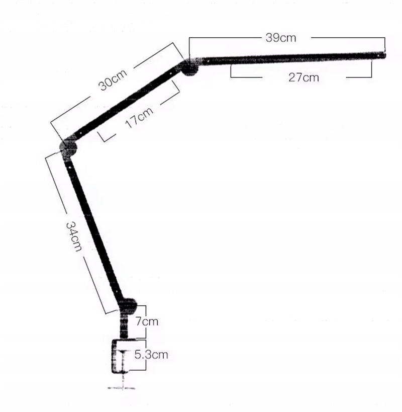Dviguba LED stalinė lempa, skirta braižymui, reguliuojama, su jutikliniu valdymu ir stalviršio laikikliu