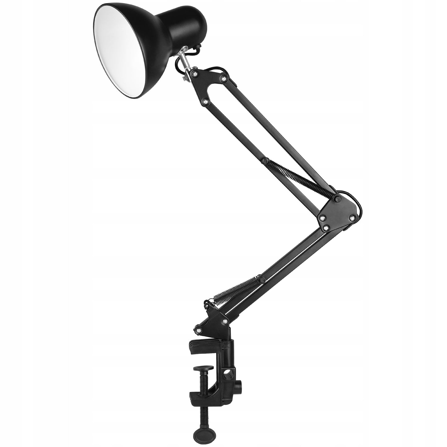 LED stalinė lemputė, skirta braižyti, mokyklai, reguliuojama, juoda, stovinti, E27, su spaustuku