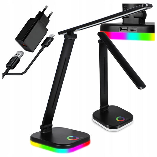 LED stalinė mokyklinė lempa su lietimui jautriu jungikliu, skirta skaitymui ant stalo, reguliuojama + USB