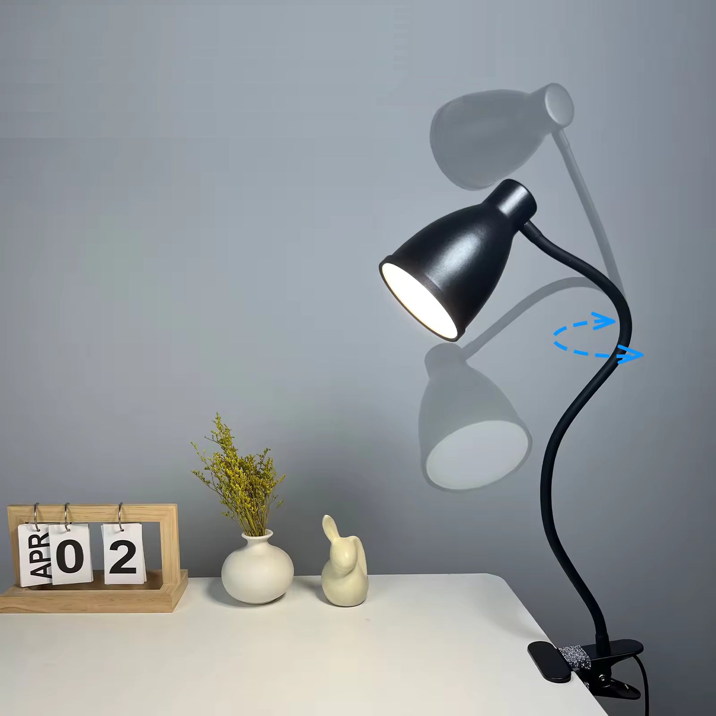 LED stalinė lempa su spaustuku, pritemdoma, 40xLED