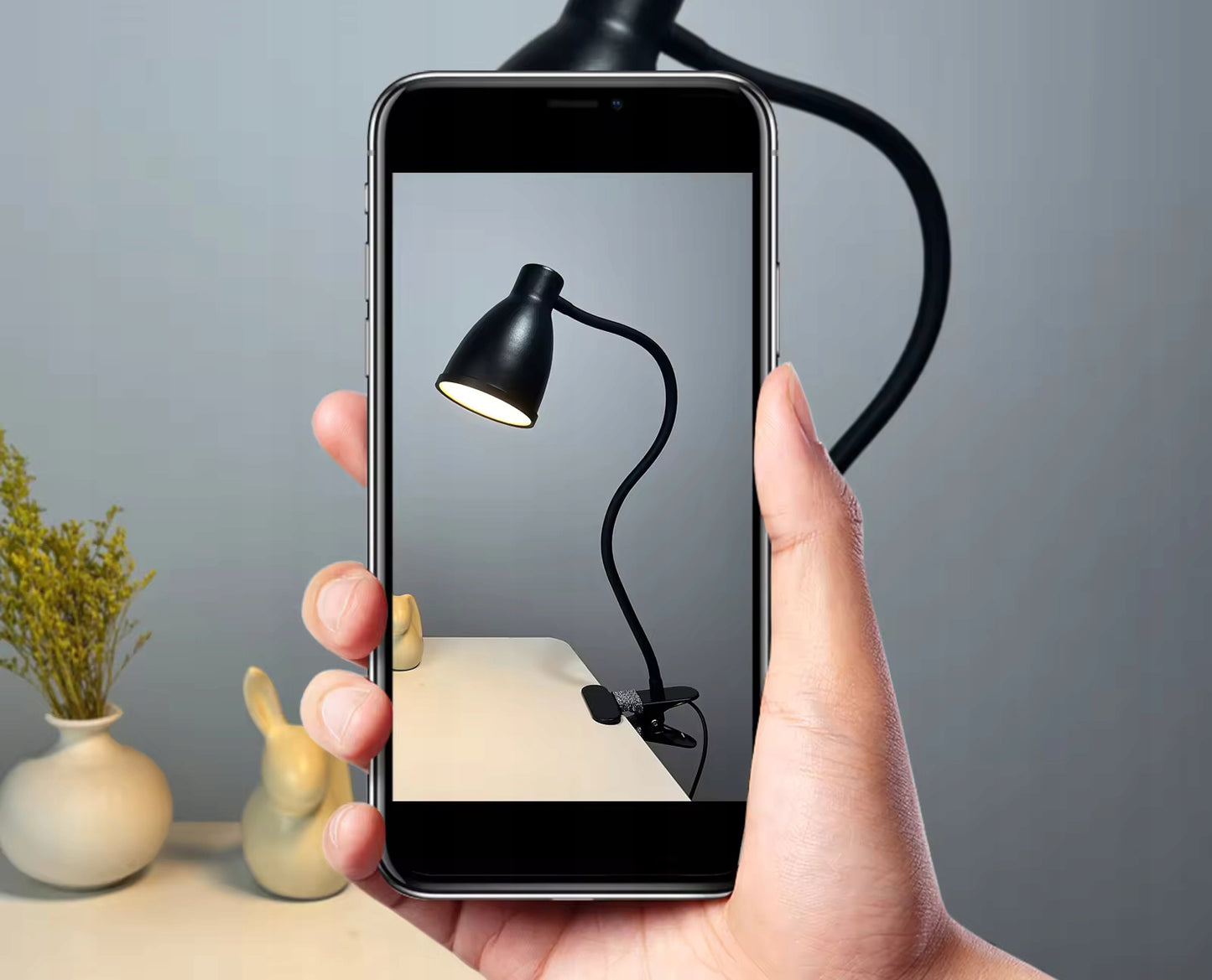 LED stalinė lempa su spaustuku, pritemdoma, 40xLED