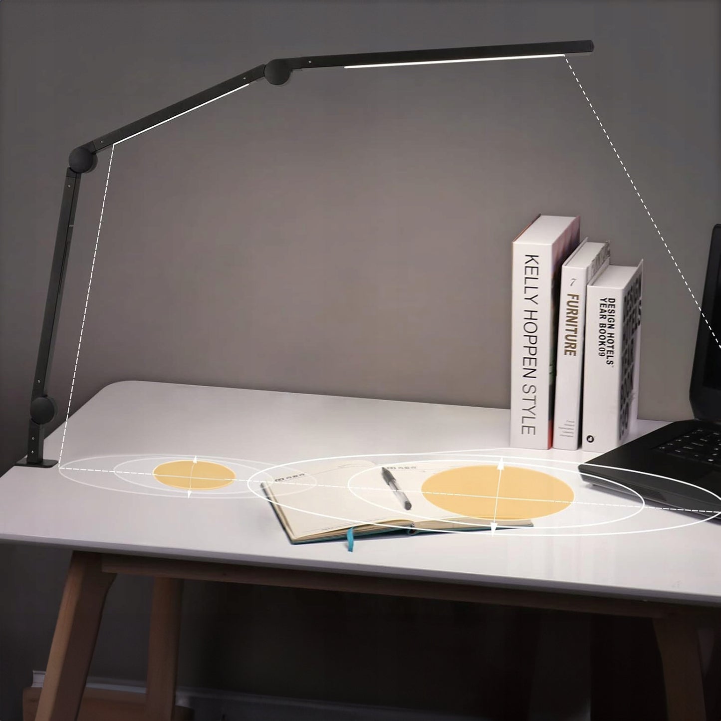 LED stalinė lemputė, mokyklinė, liečiama, bražyboms skirta, reguliuojama, dviguba