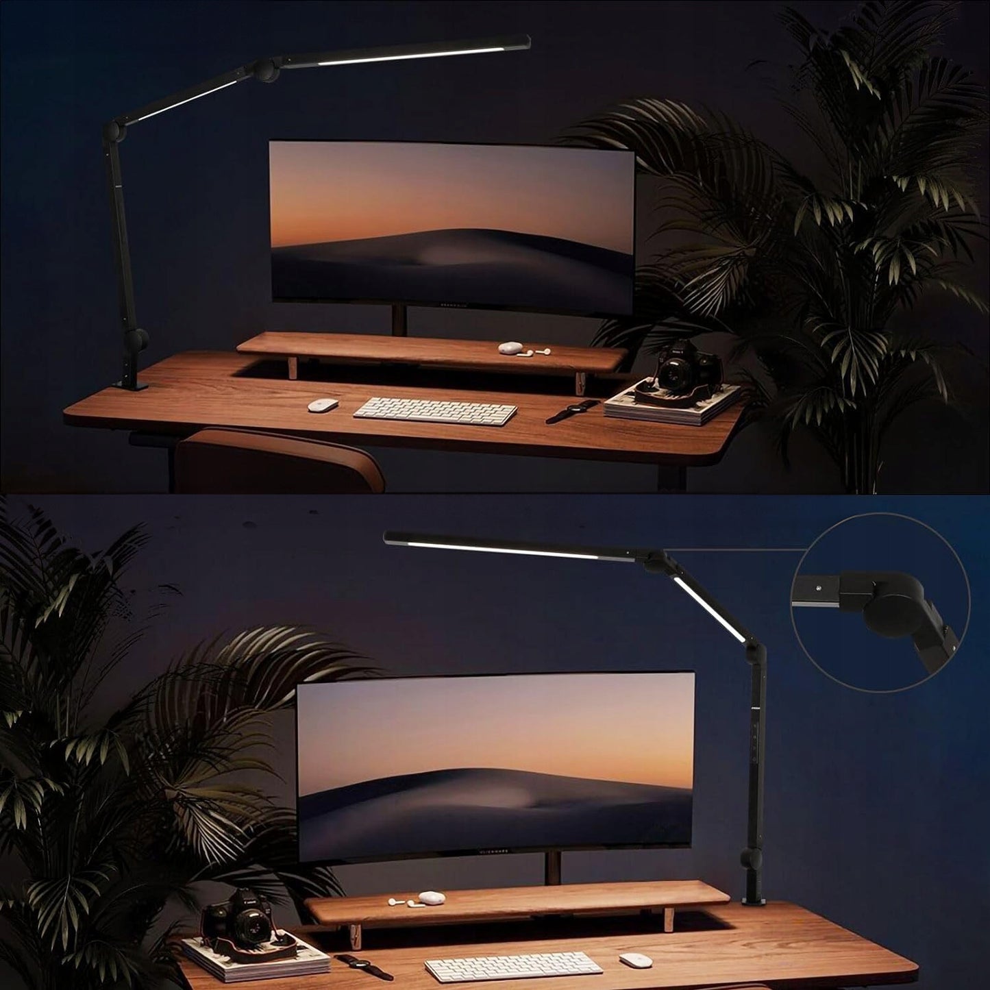 LED stalinė lemputė, mokyklinė, liečiama, bražyboms skirta, reguliuojama, dviguba