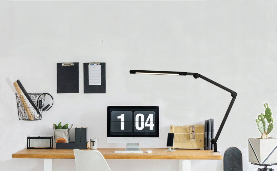 LED stalinė lemputė, mokyklinė, liečiama, bražyboms skirta, reguliuojama, dviguba