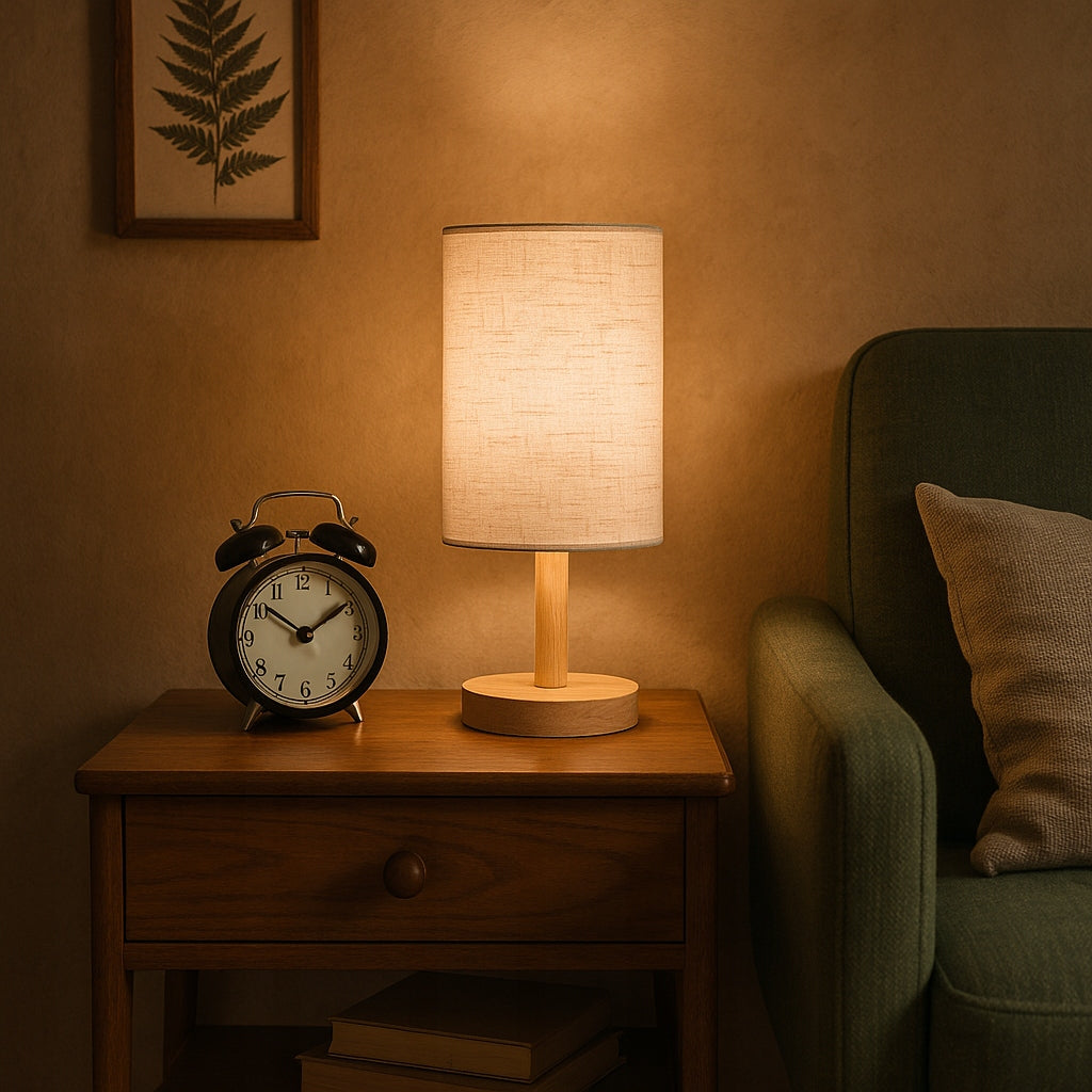 Stalinė lemputė, naktinė, mokyklinė E27 LED MEDINĖ balta