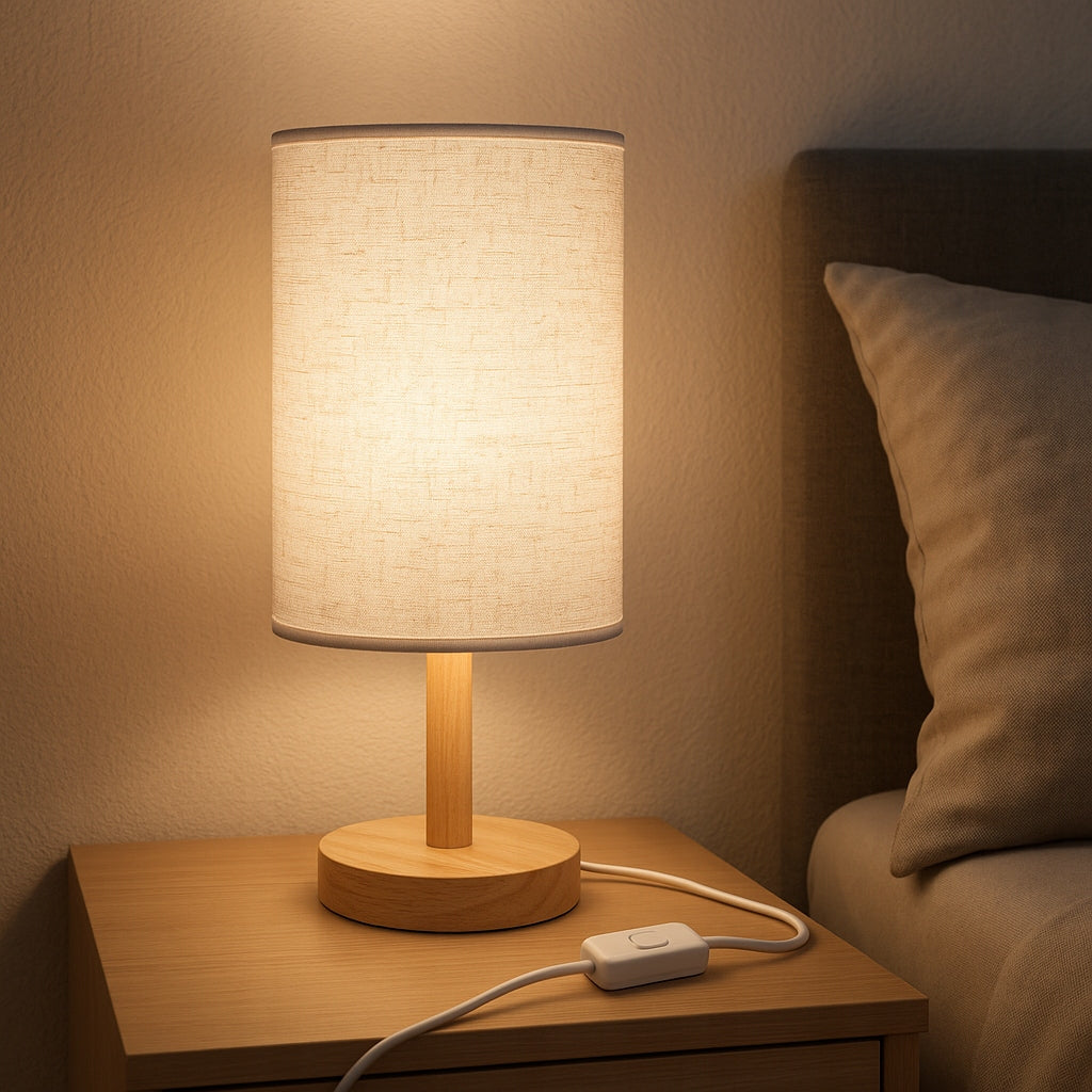 Stalinė lemputė, naktinė, mokyklinė E27 LED MEDINĖ balta