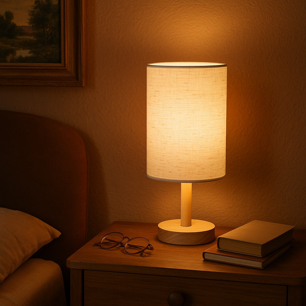 Stalinė lemputė, naktinė, mokyklinė E27 LED MEDINĖ balta