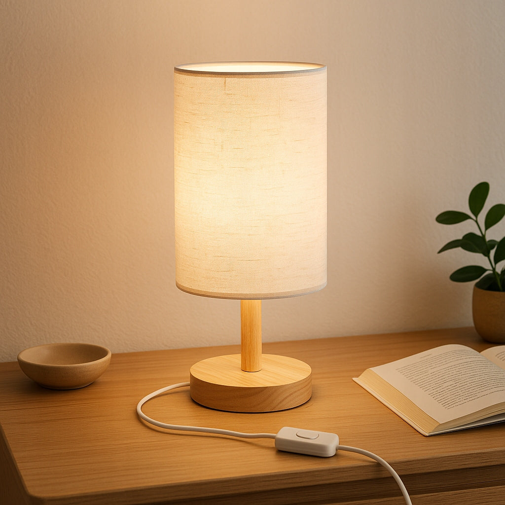 Stalinė lemputė, naktinė, mokyklinė E27 LED MEDINĖ balta