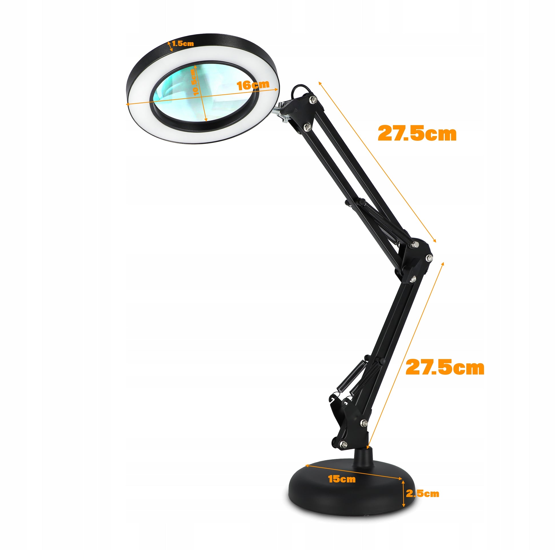 Stalinė LED lempa, kosmetinė lempa, reguliuojamas pritemdymas, didinamasis stiklas