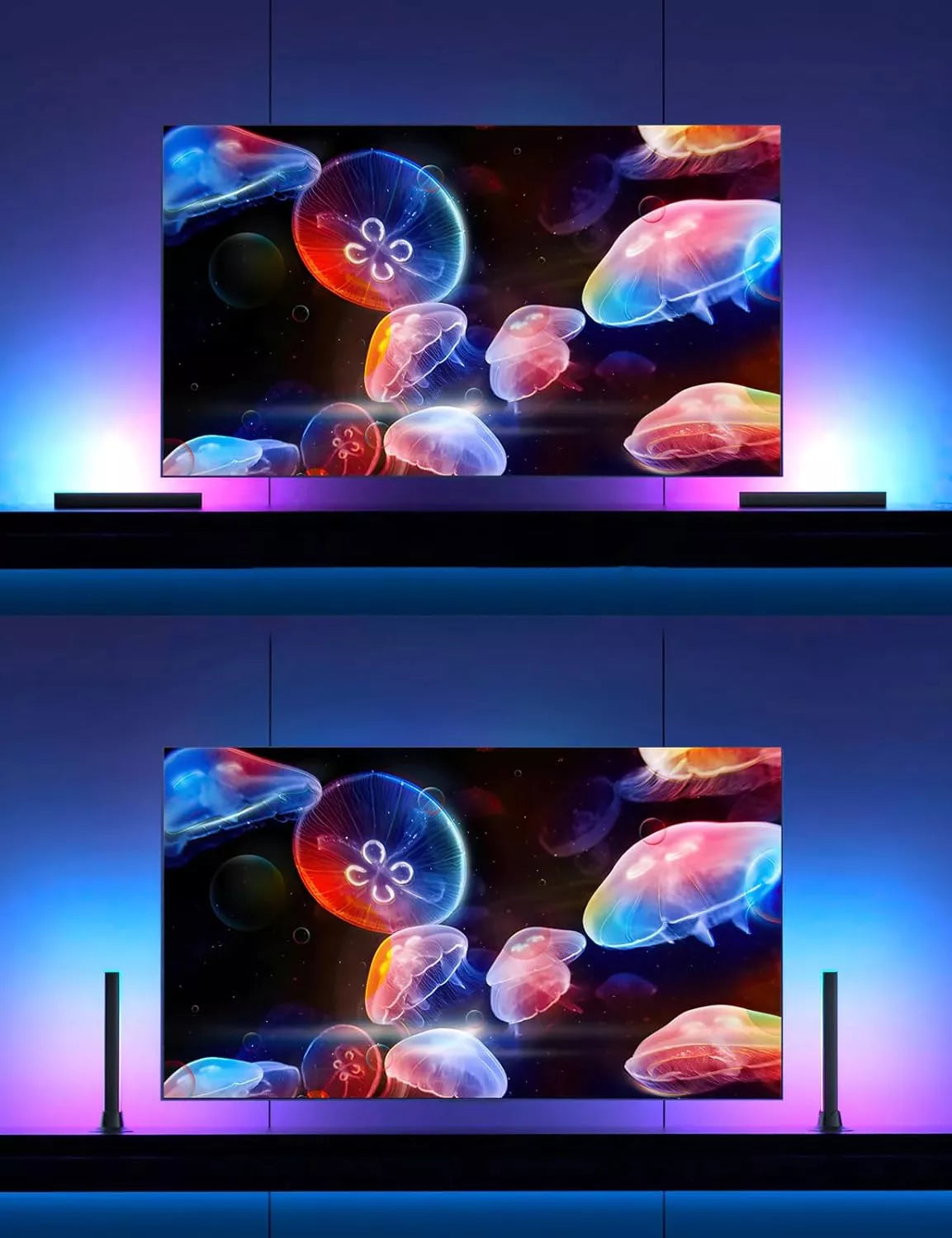 Stalinė LED RGB žaidimų lempa, šviesos juosta, aplinkos apšvietimas su nuotolinio valdymo pultu