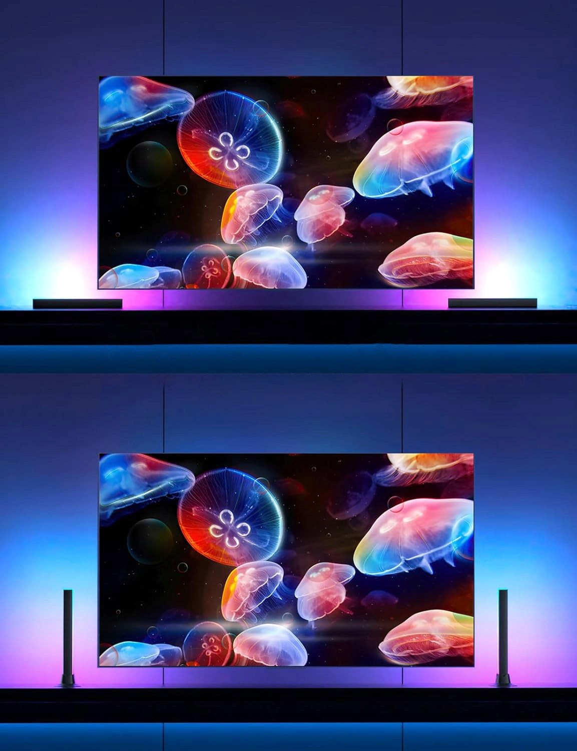 Stalinė LED RGB žaidimų lempa, šviesos juosta, aplinkos apšvietimas su nuotolinio valdymo pultu