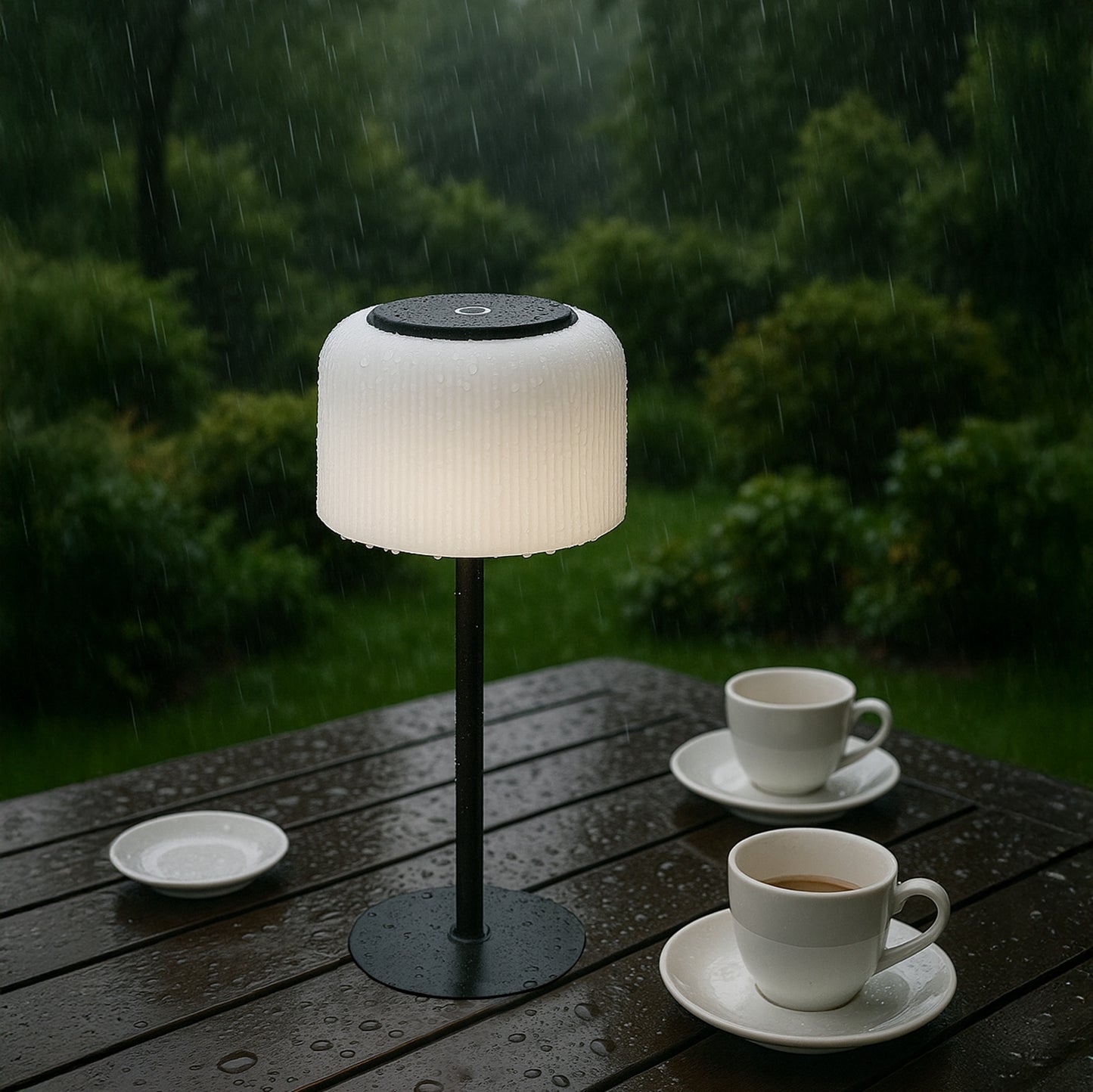 LED stalinė lemputė su lietimu, įkraunama, su pritemdikliu ir 3 spalvomis sodui