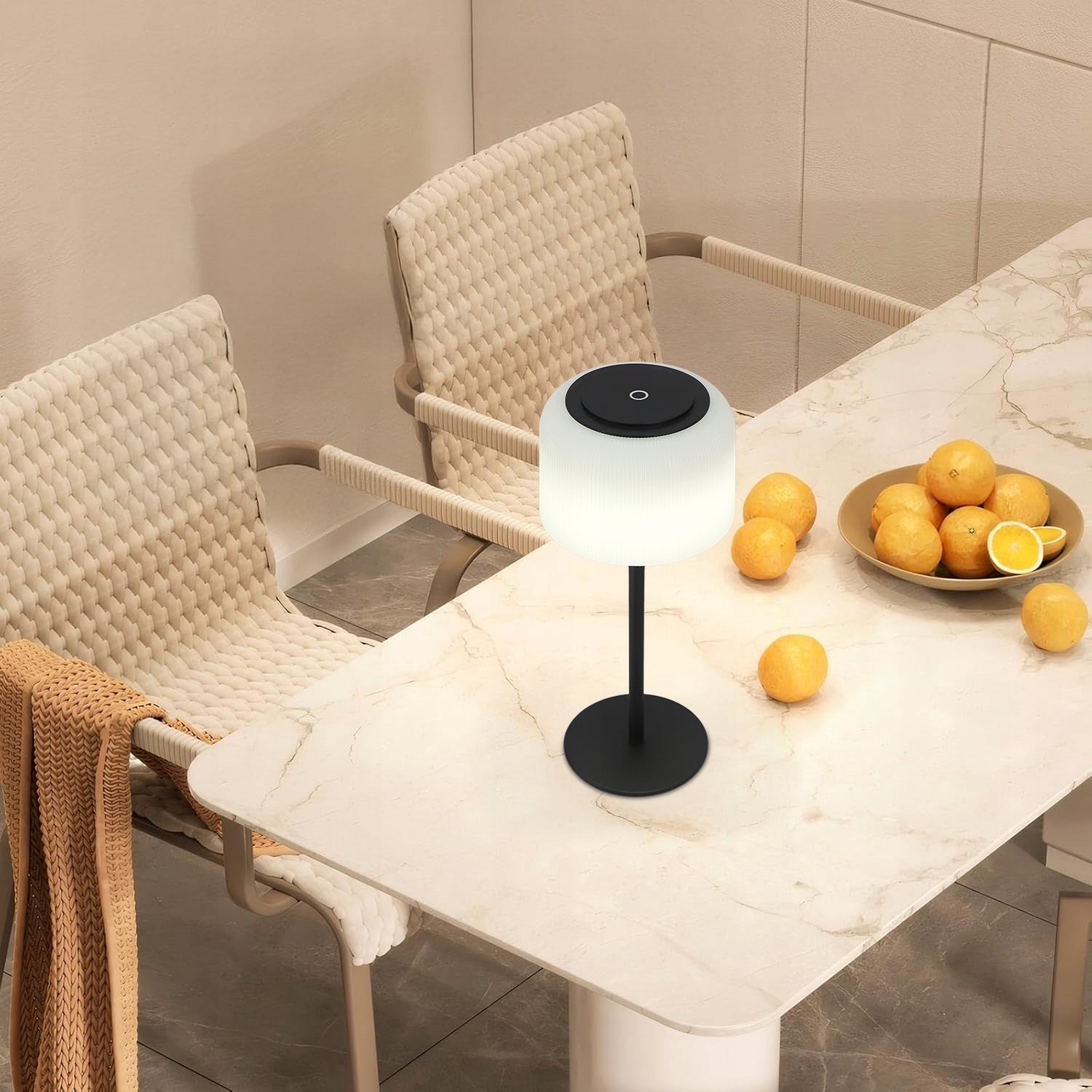 LED stalinė lemputė su lietimu, įkraunama, su pritemdikliu ir 3 spalvomis sodui