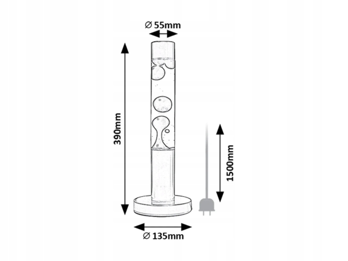 Stalinė/naktinė lemputė "Lava", juoda-raudona, 40 cm, su lempute Rabalux