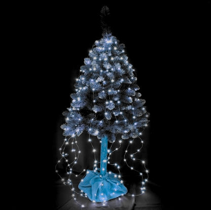 Kalėdinės eglutės lemputės "Angelų plaukai", 200 LED, 2m, baltos šaltos, laidelių užuolaida