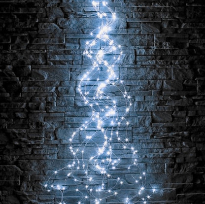 Kalėdinės eglutės lemputės "Angelų plaukai", 200 LED, 2m, baltos šaltos, laidelių užuolaida