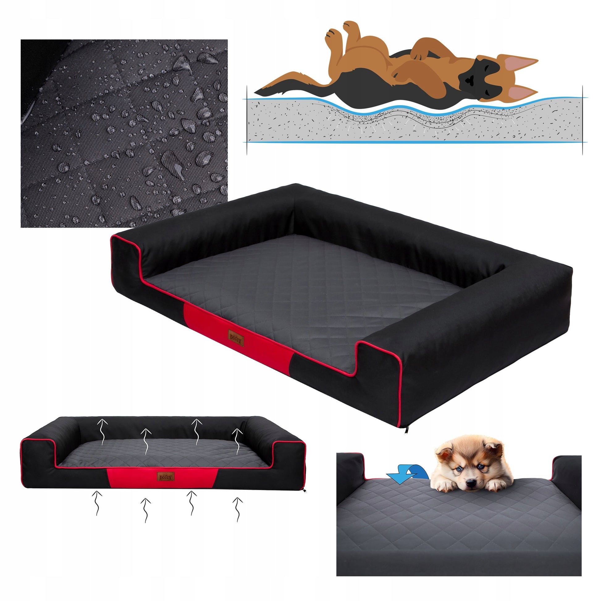 Šuns lova, Sofa Vandeniui atspari Nuimamas užvalkalas XL 100x65 cm