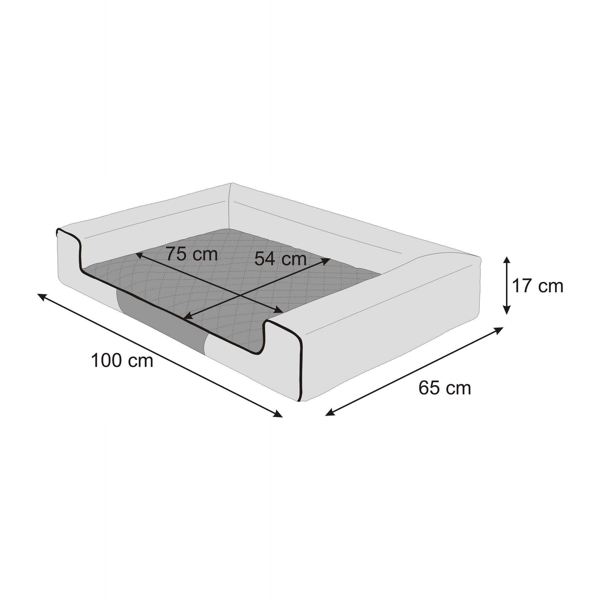 Šuns lova, Sofa Vandeniui atspari Nuimamas užvalkalas XL 100x65 cm