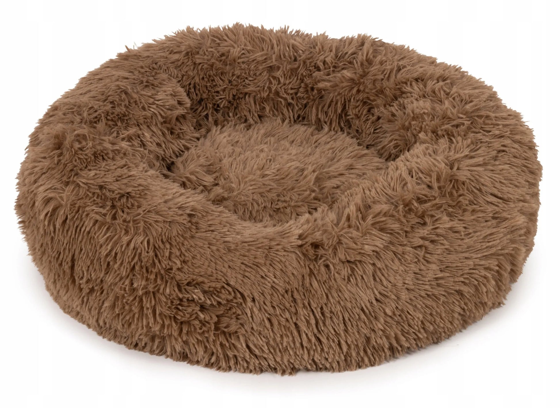 BB-Shop pliušinis „Shaggy“ gultas šunims, rudas, ovalus, L dydis, 80 cm
