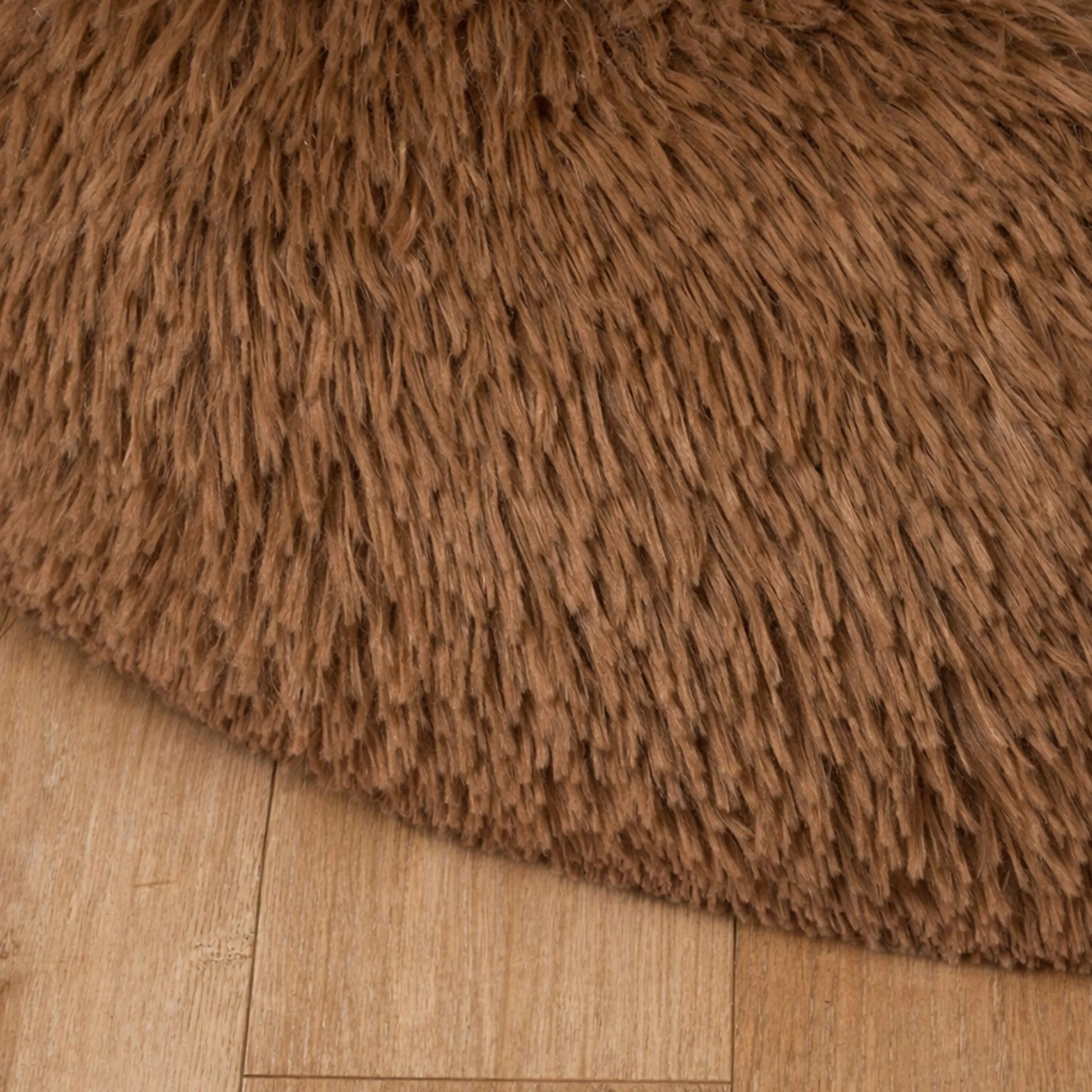 BB-Shop pliušinis „Shaggy“ gultas šunims, rudas, ovalus, L dydis, 80 cm