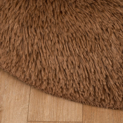 BB-Shop pliušinis „Shaggy“ gultas šunims, rudas, ovalus, L dydis, 80 cm