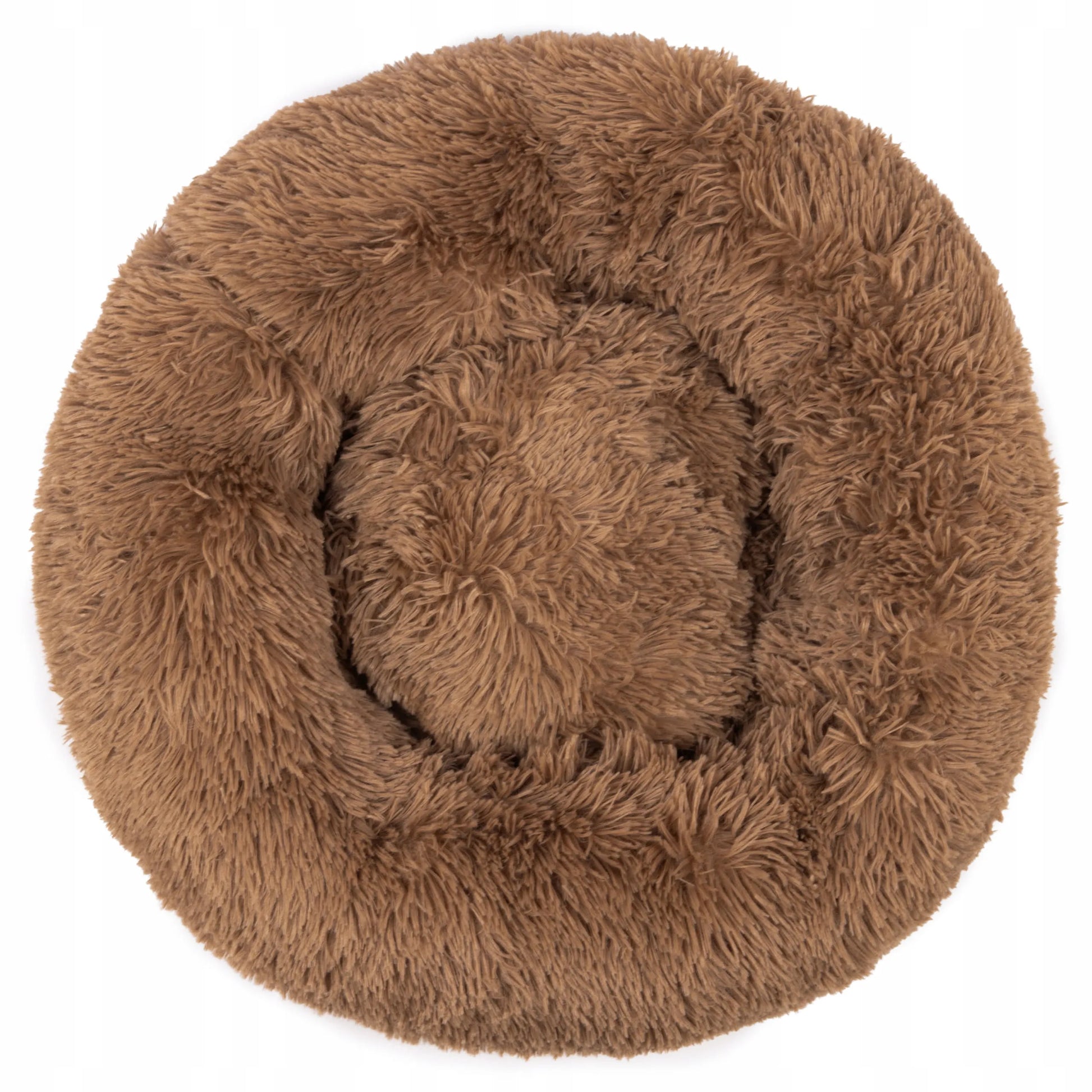 BB-Shop pliušinis „Shaggy“ gultas šunims, rudas, ovalus, L dydis, 80 cm