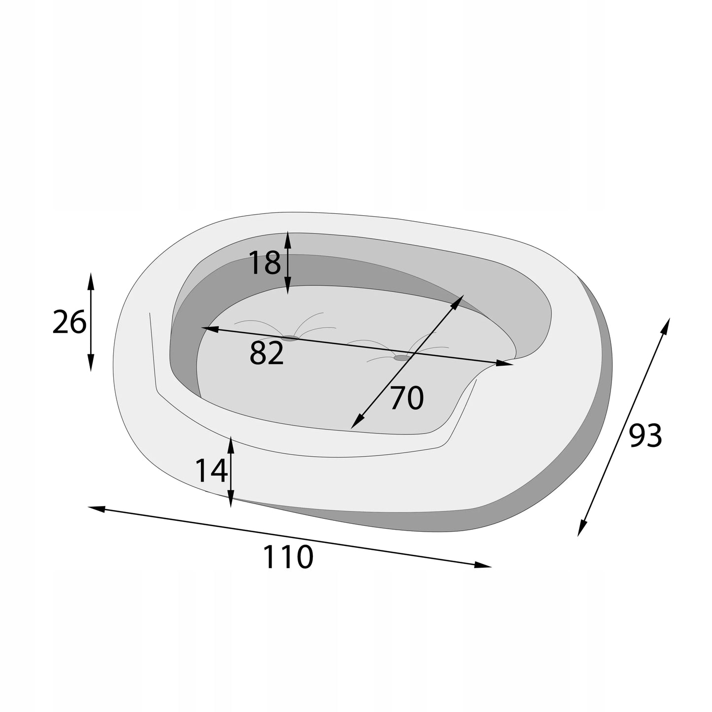 Šuns guolis XXL 114x94 cm - Nuimamas čiužinys