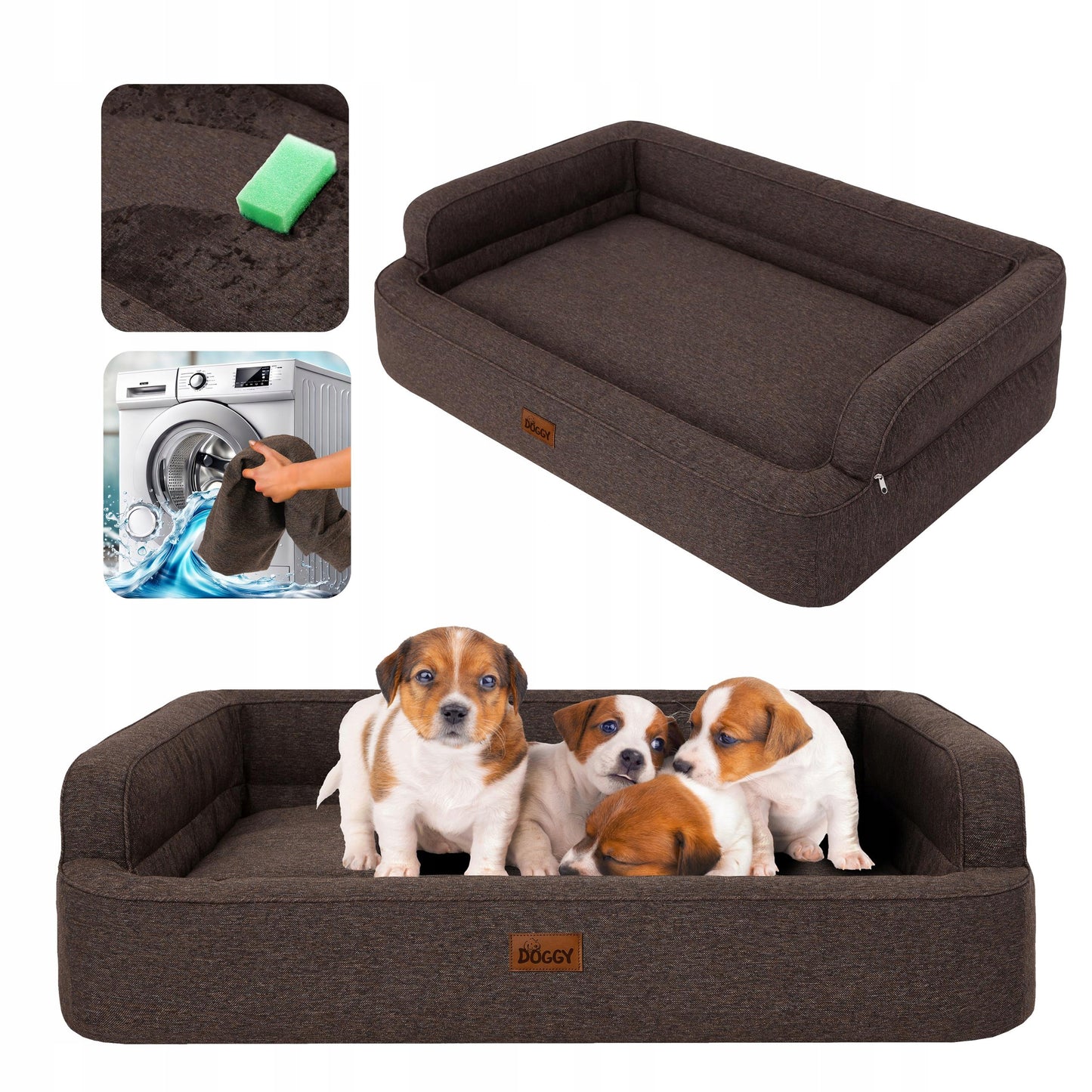 Šunų guolis – sofa, šunų lovelė – lengvai valoma 117x79 cm