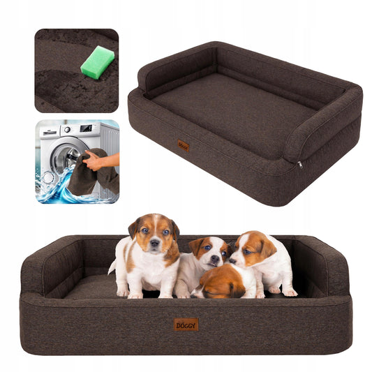 Šunų guolis – sofa, šunų lovelė – lengvai valoma 117x79 cm