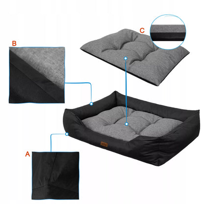 Neperšlampama šunų guolio lovytė Didelė sofa su XXL čiužiniu 114x84cm