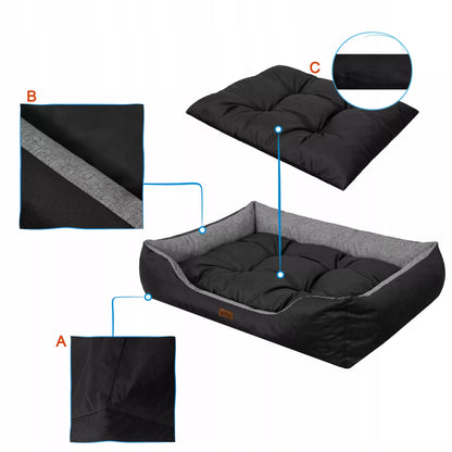 Neperšlampama šunų guolio lovytė Didelė sofa su XXL čiužiniu 114x84cm