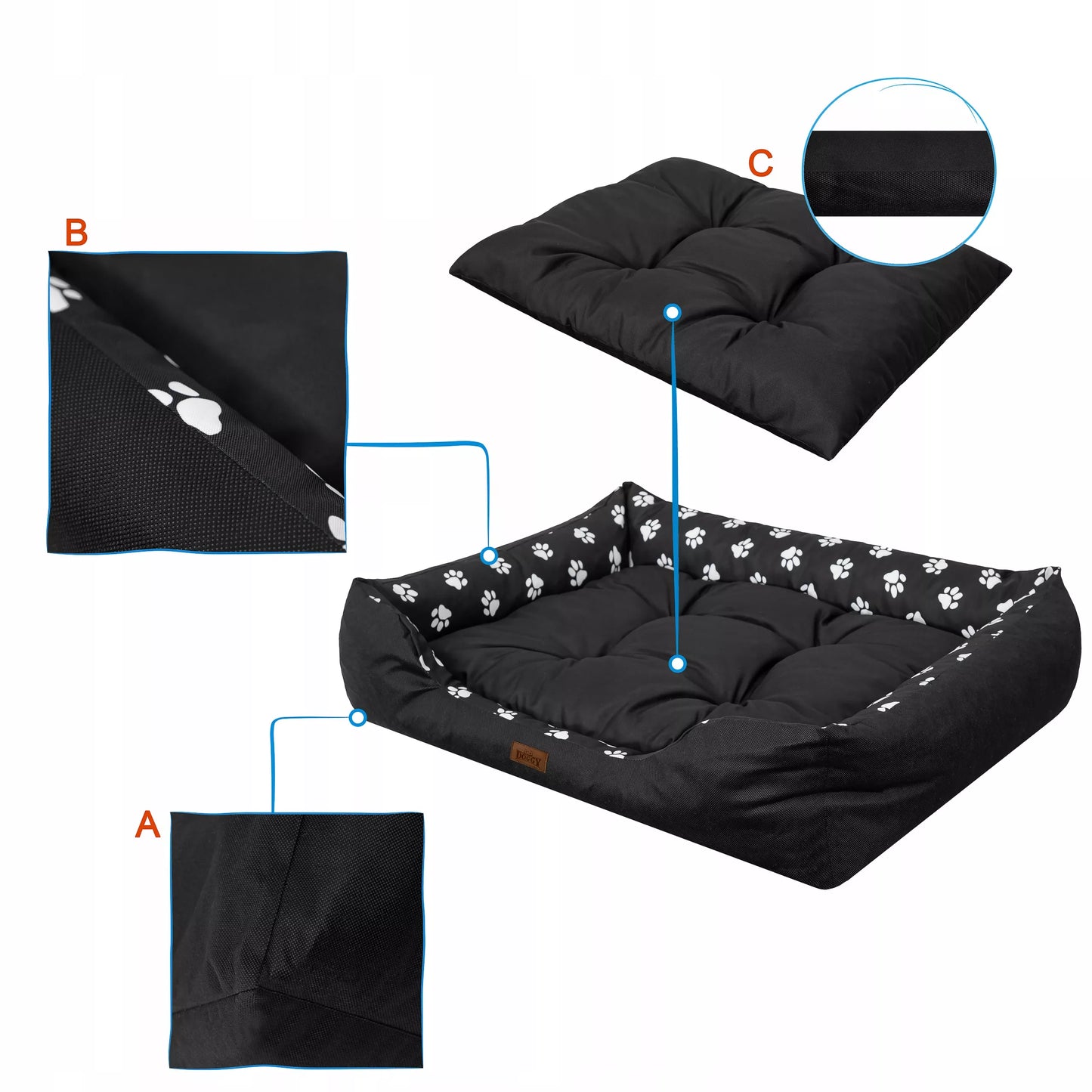 Vandeniui atspari šunų lova Giga Sofa su čiužiniu XXXL 125x98