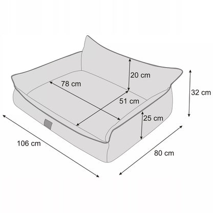 Šunų guolis - vandeniui atsparus aptvaras - sofa šuniui - XXL 106x80 cm