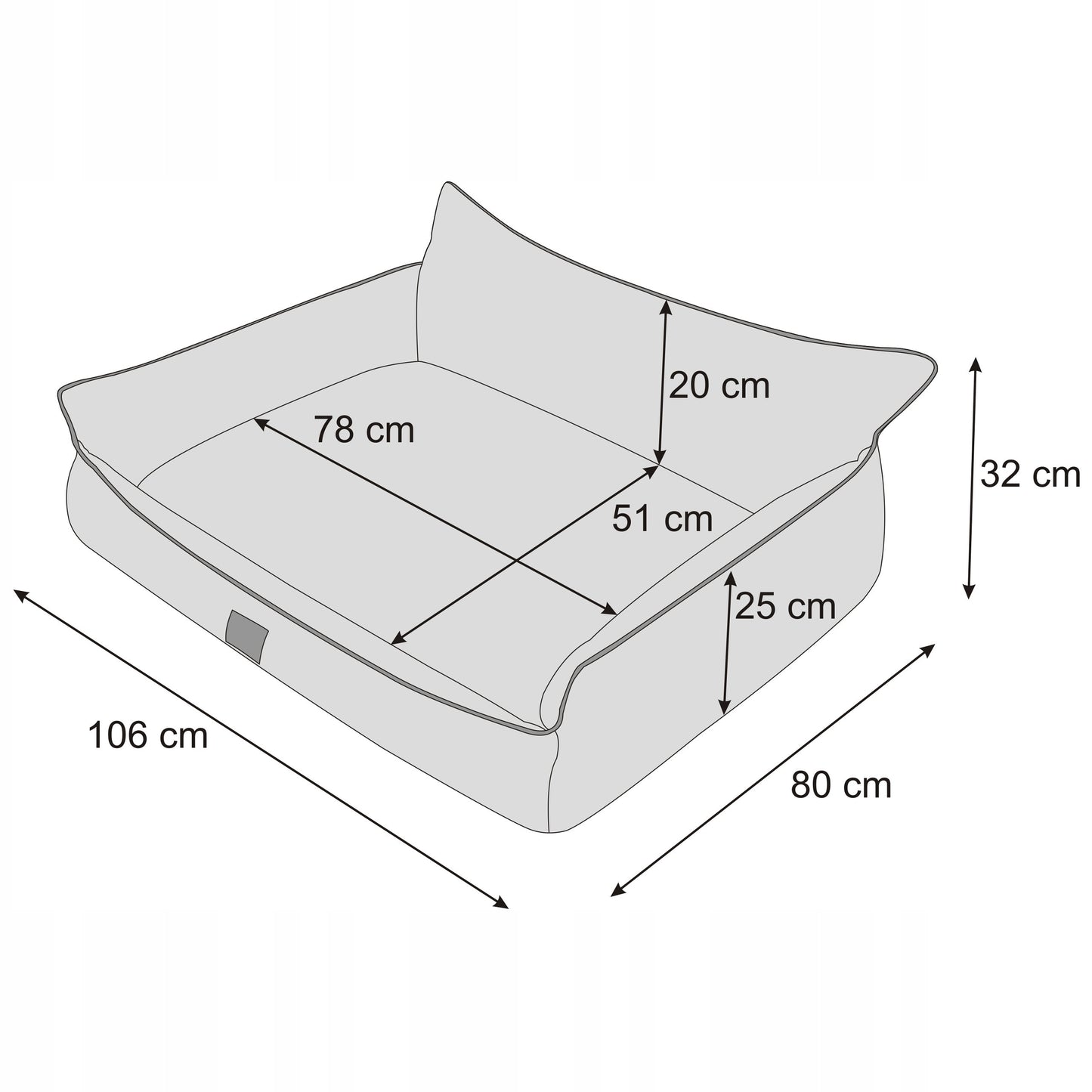 Šunų guolis - vandeniui atsparus aptvaras - sofa šuniui - XXL 106x80 cm