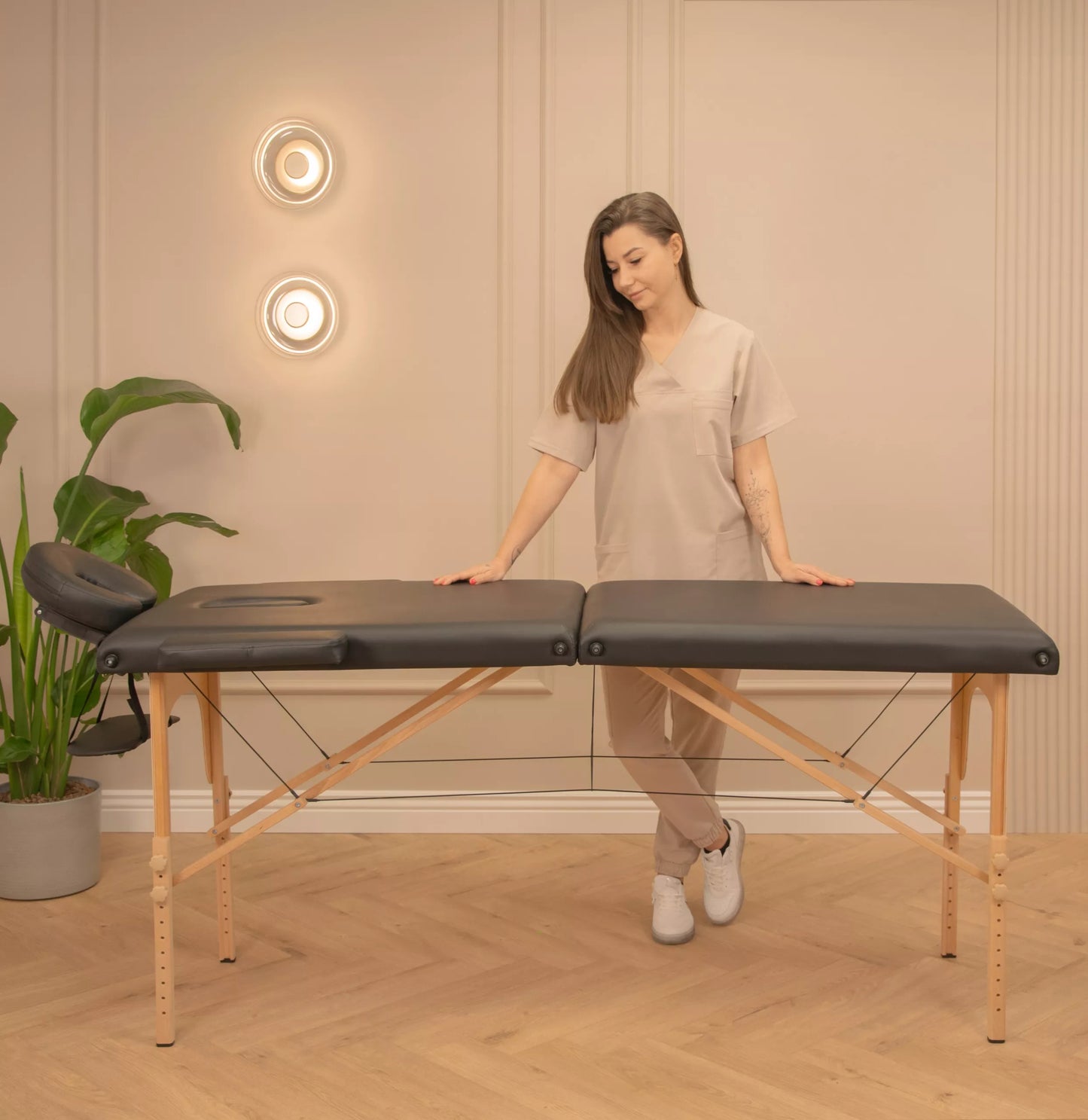 Grožio Lova Putplastis 5cm Blakstienoms Kušetė Medinė Sulankstoma Tatuiruočių Stalas