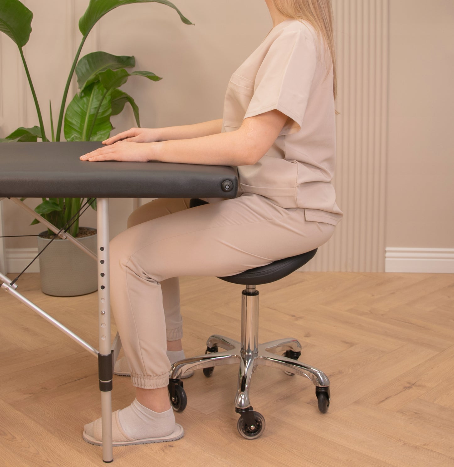 Grožio procedūrų sulankstoma nešiojama mobilioji aliumininė masažo kušetė