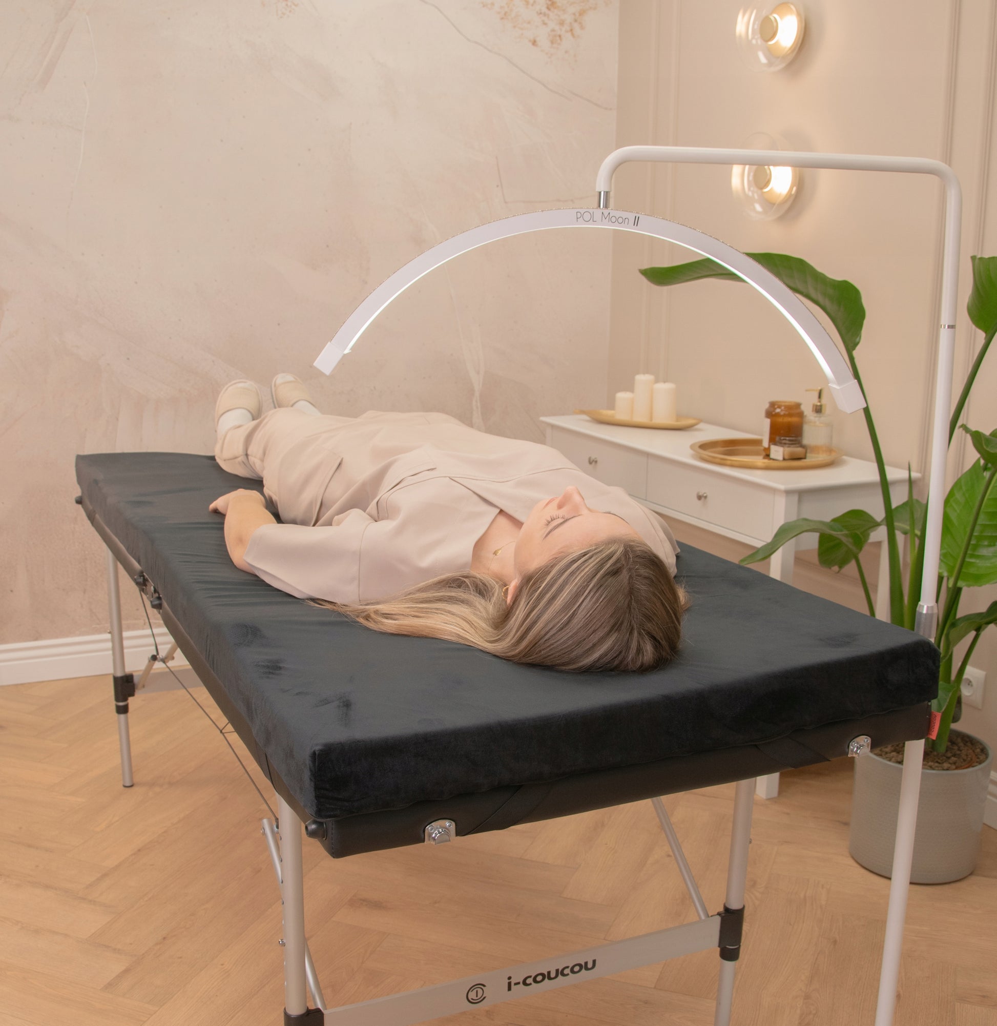Grožio procedūrų sulankstoma nešiojama mobilioji aliumininė masažo kušetė