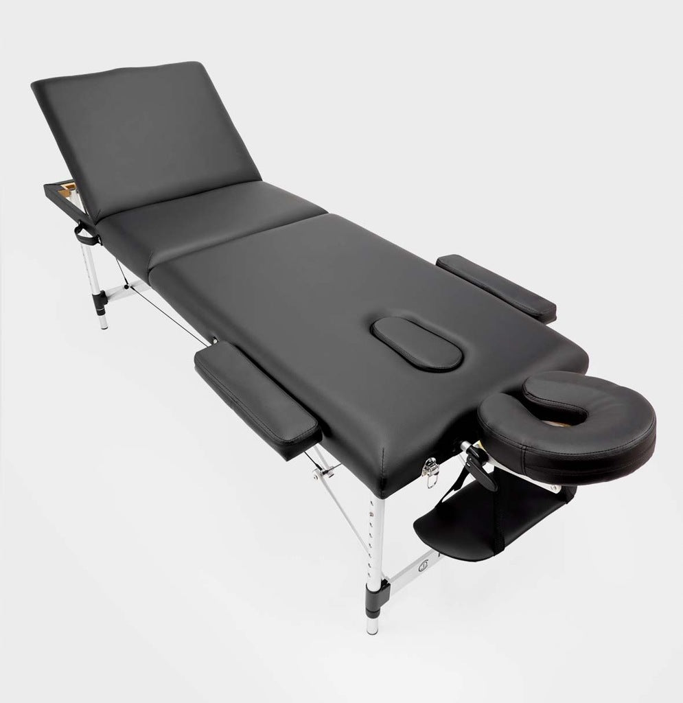 Masažinis kosmetologinis sulankstomas aliumininis stalas blakstienų priauginimui